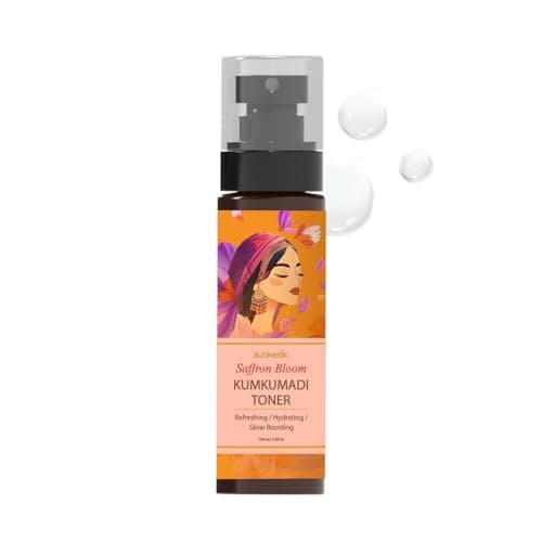Image of Auravedic Kumkumadi Refreshing Face Mist Toner | Alcohol Free Hydrating Facial Spray with Saffron | Pore Tightening & Glowing Skin | Daily Skincare for Dry, Dull & Uneven Looking Skin | 100ml
