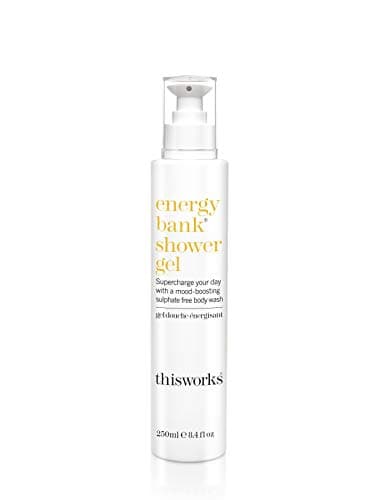 Image of This Works Energy Bank Shower Gel, 250 ml - Energising Body Wash with Geranium, Ylang Ylang and Rosemary Essential Oils - Mood-Boosting Sulphate and Silicone Free Shower Gel for Men and Women