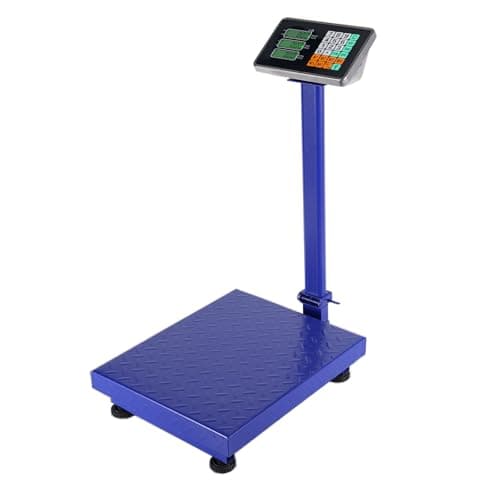 Image of Karlhome Commercial Digital Electronic Computing Platform Scale, 300KG Heavy Duty Folding Postal Scales with LCD Display, Digital Industrial Scale for Commercial Parcel Weighing, Blue