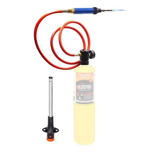 Image of BLUEFIRE Propane/MAP Gas Torch Multi-Function Kit | Premium Self-Igniting Soldering Station with Adjustable Flame |