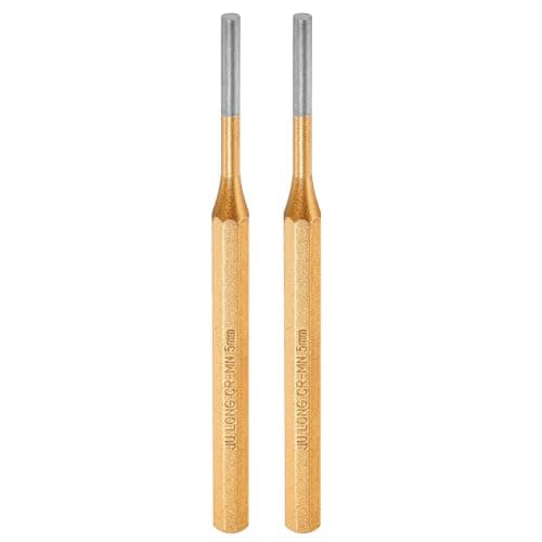 Image of sourcing map 2pcs Pin Punch 5mm(1/5") 150mm Length Metric Non-marring Alloy Steel Cylindrical Alignment Punch Drive Pin Tools for Automotive Watch Repair Jewelry Craft