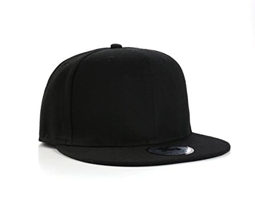 Image of Underground Kulture Plain Flat Peak Snapback Baseball Cap Black