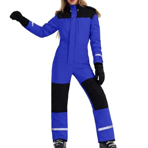 Image of Generisch Insulated Women's Ski Suit with for Winter Activities, Windproof Thermal Snowsuit in Cold, blue, M