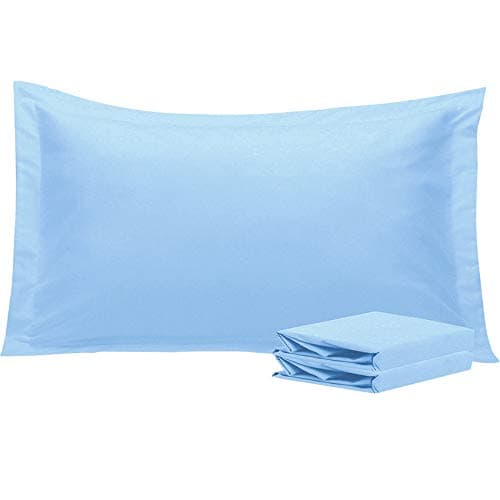Image of NTBAY 2 Pack 100% Brushed Microfiber Oxford Pillowcases, 1800 Super Soft and Cozy, Wrinkle, Fade, Stain Resistant King Oxford Pillow Cases | Hotel Quality Pillow Shams, 50x90 cm, Pale Blue