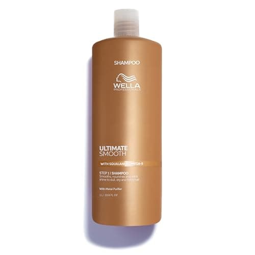 Image of Wella Professionals ULTIMATE SMOOTH Shampoo - Nourishing Hair Shampoo With Squalane & Omega 9 - For Dry, Dull & Frizzy Hair 1000ML