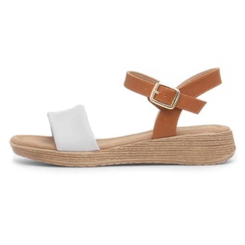 Image of Heavenly Feet Sara Womens Stone Buckle Sandal - Size 7 UK - Brown