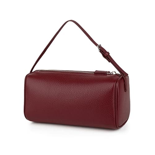 Image of DONNAIN Premium Full-Grained Leather Crossbody Purses for Women, Hobo Bags for Women Crossbody with Adjustable Strap (Wine Red)