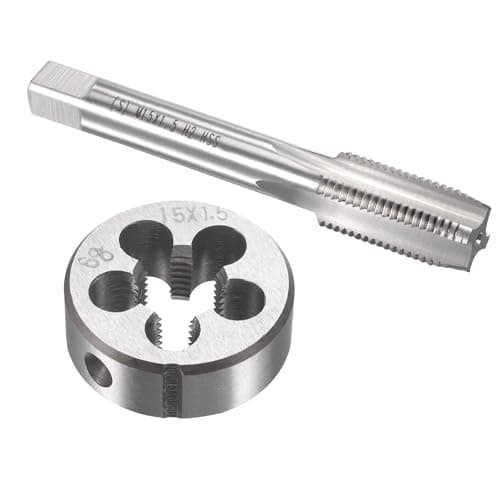 Image of TA-VIGOR M15 x 1.5mm Metric Tap and Die Set, Machine Thread Screw Tap with Round Threading Die, Heavy Duty Tap & Die Kit for DIY, Repair, Cutting External and Internal Thread