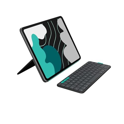 Image of Logitech Flip Folio, Keyboard Case for iPad Pro 13-inch (M4 & M5) & iPad Air 13-inch (M2 & M3) (2024, 2025) - Protective & Stowable Bluetooth Keyboard Case, Multi-Device, QWERTY UK Layout - Graphite