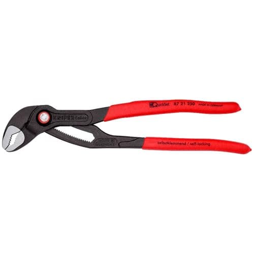 Image of KNIPEX Cobra Quickset High-Tech Water Pump Pliers Self-Service Card with Non-Slip Plastic Coating 250 mm, 87 21 250 SB
