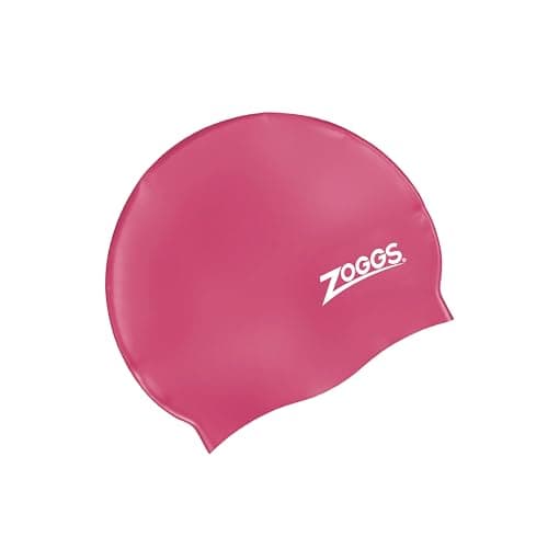 Image of Zoggs Unisex Silicone Swimming Cap, Pink, One Size UK