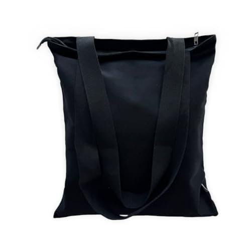 Image of Augbunny 12OZ 100% Cotton Canvas Zipper Closure Lined Reusable Grocery Shopping Bag Beach Bag Daily Casual Multi Purpose Tote
