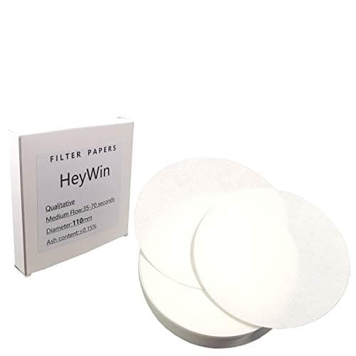 Image of HeyWin 110mm Qualitative Filter Paper,Pack of 100,Laboratory Filter Paper Used for Filter Paper Science Experiment,also for Oil Industry Test