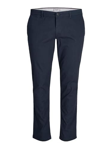 Image of JACK & JONES Male Chino Trousers Slim Fit Chino Trousers, Blazer Navy, 40 W/32 L
