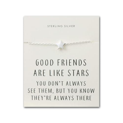 Image of Philip Jones Sterling Silver Friendship Quote Star Bracelet