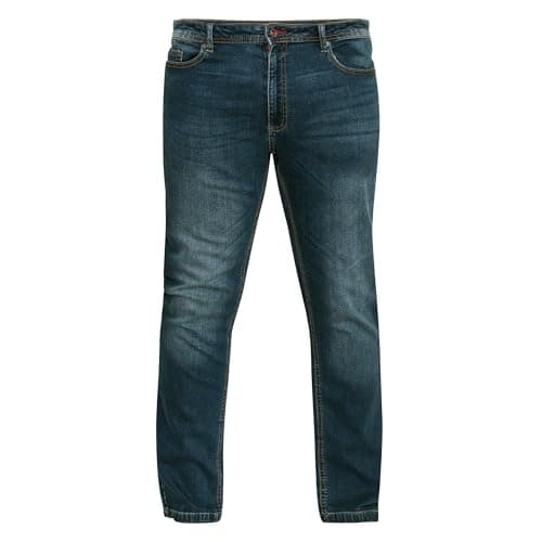 Image of D555 Duke Mens Kingsize Relaxed Tapered Fit Stretch Jeans Vintage Blue 46 Waist Long Leg (Ambrose)
