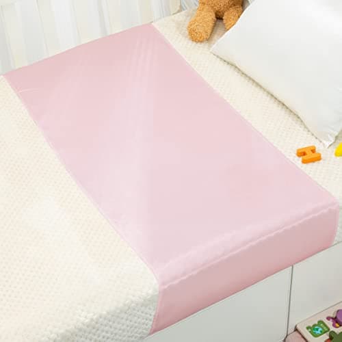 Image of PROMEED 100% Mulberry Silk Crib Sleeve for Baby Hair Loss Prevention, Premium 23 Momme Natural Silk Bassinet Slip for Bassinets/Cradles/Cots/Cribs (Pink)