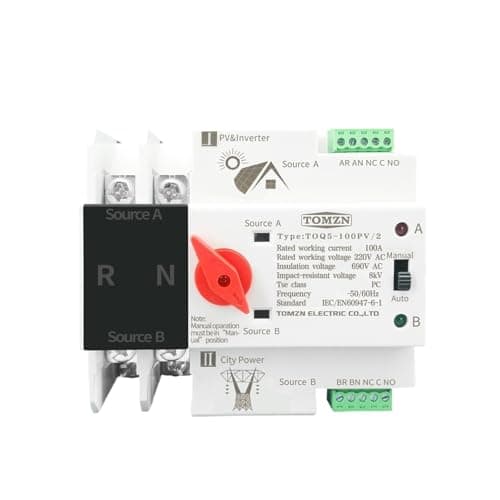 Image of Single Phase Rail Dual Power Selector Switches 2P 63A 100A 125A(25 V)