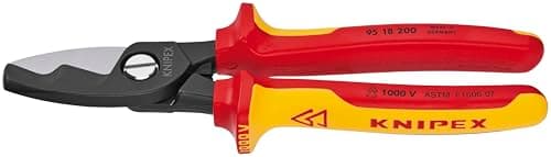 Image of KNIPEX - 95 18 200 SBA Tools - Cable Shears, Twin Cutting Edge, 1000V Insulated (9518200SBA)