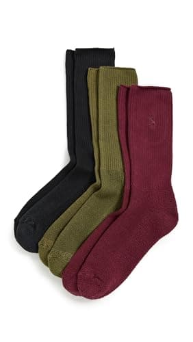 Image of POLO RALPH LAUREN Men's Garment Dye Crew Socks 3 Pack, Doast, 9-13 UK