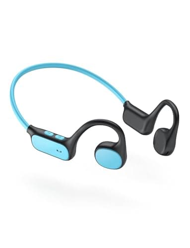 Image of iClever Kids Headphones Wireless, 74/85dBA Safe Volume, Bluetooth 5.4, Clear Audio, 360° Bending, Ultra-Light Comfortable Air Conduction Kids Open Ear Headphones for iPad/Tablet/Sports/Outdoor, Blue