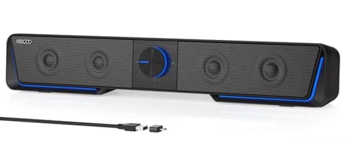 Image of Jeecoo A40 PC Speakers, Computer Speakers for Desktop Monitor,Usb Speaker Stereo Sound with Vibrating Diaphragms, Touch-Control Flowing LED, With a Type-C adapter Bluetooth & USB Input(Not 3.5mm Jack）