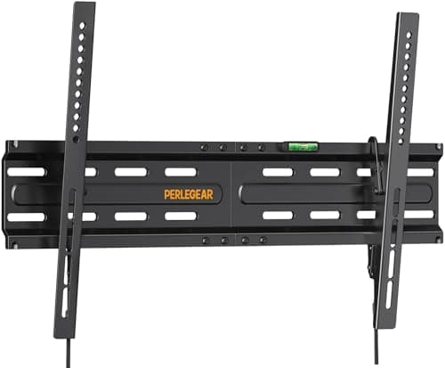Image of Perlegear TV Wall Bracket for Most 37–82 inch LCD LED OLED Flat Curved TVs up to 45kg, Low Profile Tilt Wall Brackets, Ultra Slim Heavy-Duty TV Wall Mount with Max VESA 600x400mm, PGLT4