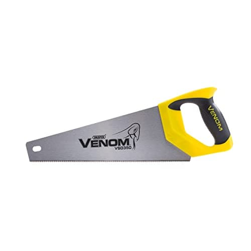 Image of Draper Venom Handsaw (350mm) | Second Fix Double Ground Hand Tool | High Carbon Steel Blade | TPR Soft Grip Handle | 80874