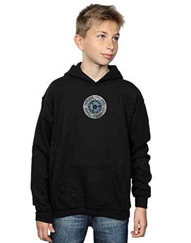 Image of Marvel Boys Avengers Endgame Tony Stark Heart Hoodie Black 12-13 years