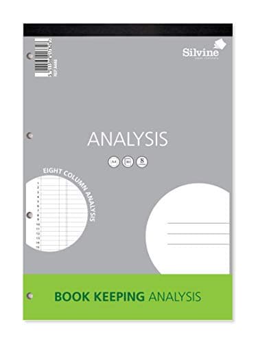 Image of Silvine A4 Book Keeping Analysis Pad, 80 Pages Printed 'Analysis' 8 Columns - Ref A4A8,Grey