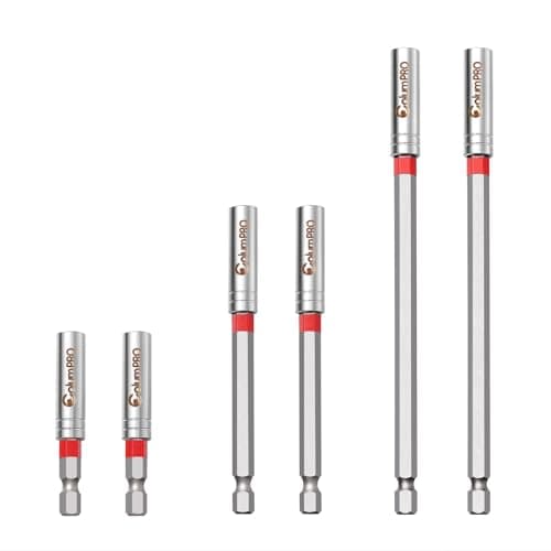 Image of ColumPRO 6-Piece Magnetic Bit Extension Set | 60mm, 100mm, 150mm Hex Shank S2 Steel | Magnetic Drill Bit Holders for Daily Drilling & Screw Removal