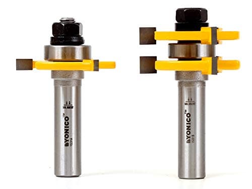 Image of Yonico 15231 1/4-Inch Plywood 2 Bit Plywood Tongue and Groove Router Bit Set 1/2-Inch Shank