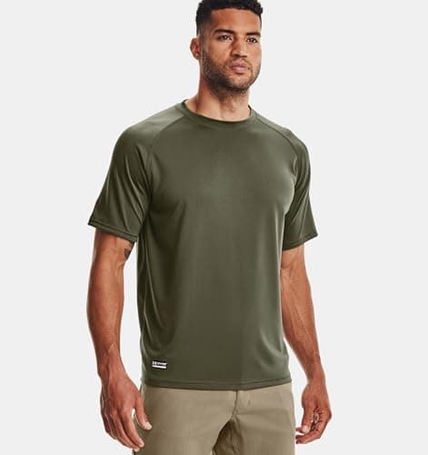 Image of Under Armour Men Tech Polo Tech Polo Short SleeveT-Shirt, Green (Marine Od Green/Clear), XXX-Large