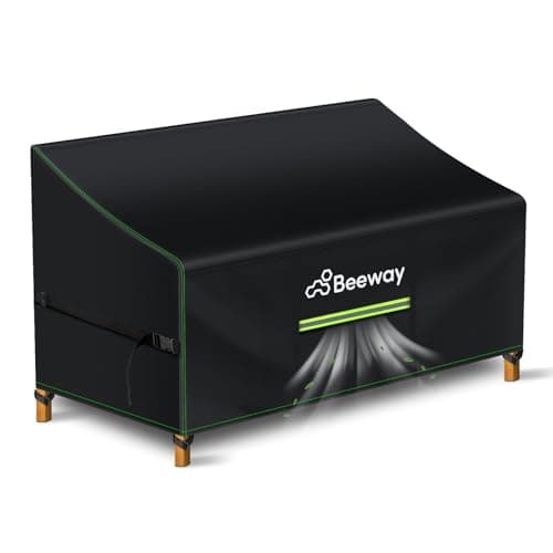 Image of BEEWAY Garden Bench Cover Waterproof 2 Seater with Air Vent, Outdoor Patio Bench Seat Cover - 420D Oxford Fabric, Anti-UV, Windproof - 135 x 65 x 89/63cm