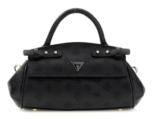 Image of GUESS handbag cross body bag Diana Mini Top Handle Flap Black Logo