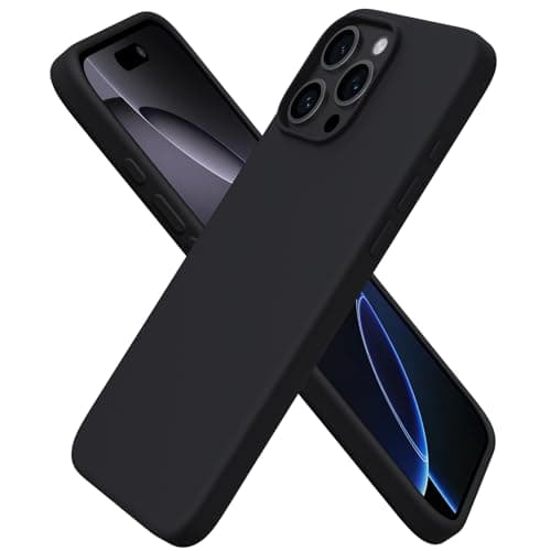 Image of ORNARTO Compatible with iPhone 16 Pro Max Case 6.9", Slim Liquid Silicone 3 Layers Full Covered Soft Gel Rubber 16 Pro Max Phone Cases Cover 6.9 inch-Black Titanium