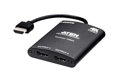 Image of ATEN True 4K HDMI Splitter 2 Port VS82H, HDMI 2.0 (3D, Deep Color, 4K); HDCP 2.2 compliant, (up to 4096 x 2160 @ 60 Hz; 4:4:4); HDR supported, up to 18 Gbps, UK, #1 KVM Market Leader