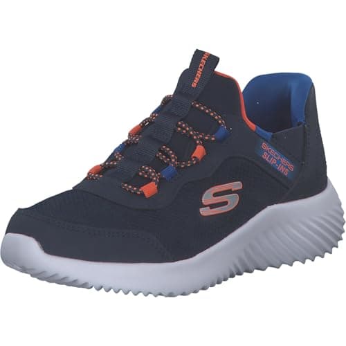 Image of Skechers Boy's Bounder Brisk-Burst Sneaker, Navy Synthetic/Textile/Black Trim/Blue, 12 UK Child