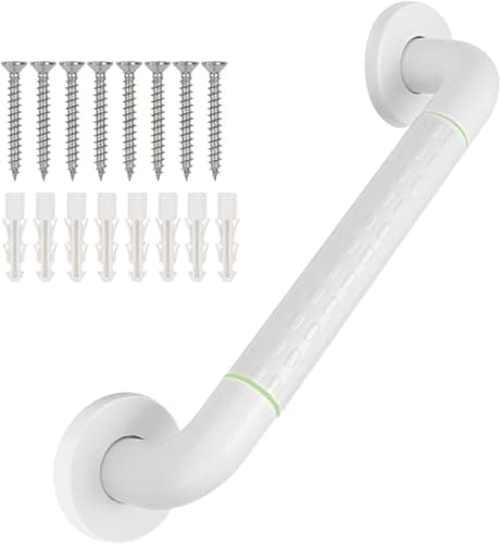 Image of supregear Anti Bathroom Grab Rail - White Stainless Steel Shower Grab Bar Safety Handle - Support Rail for Bathtub Toilet Kitchen Stairway Towel - Handrail for Elderly, Children and Disability, 55 cm