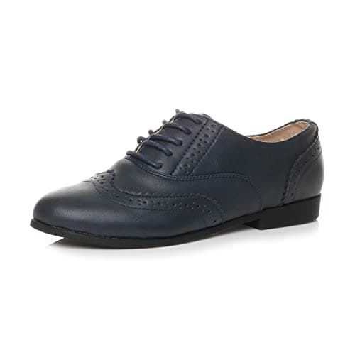 Image of AJVANI Flat Low Heel lace up smart Vintage Oxford Shoes Brogues Size 6 39