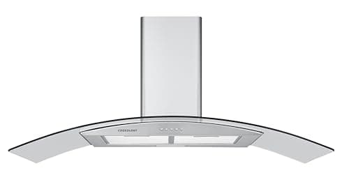Image of Cookology CGL100SS/A Energy A Rated Stainless Steel 100cm Curved Glass Chimney Cooker Hood