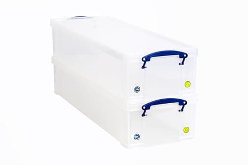 Image of Really Useful Box Plastic Storage 22 Litre Clear (Pack Of 2)