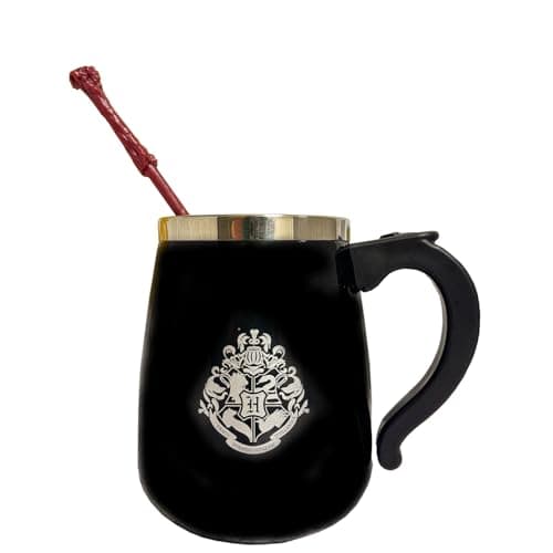 Image of Harry Potter Mug with Magic Wand, Self-Stirring Mug, A Must for Muggles & Magicians, 350 ml, Harry Potter Coffee Mug, Self-Stirring