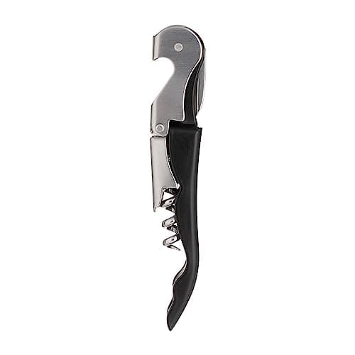 Image of Viners Barware Waiter’s Friend Classic 2-Step Lever Action Corkscrew and Bottle Opener, Black & Silver