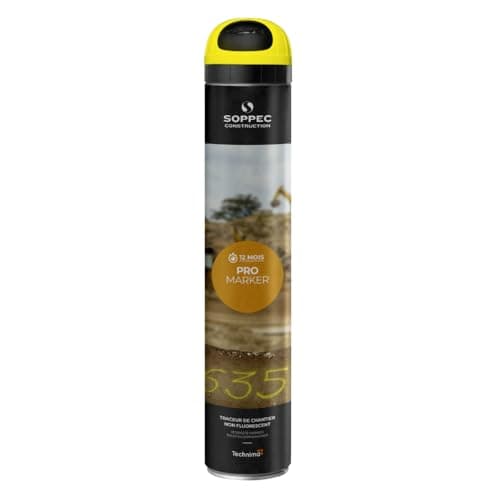 Image of Soppec Yellow Line Marking Spray 750ml Temporary Pro Marker Paint Survey x12