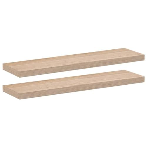 Image of vidaXL Floating Shelves - Engineered Wood with Oak Veneer - 90cm x 23.5cm - Storage for Living Room, Bedroom, Kitchen, Office