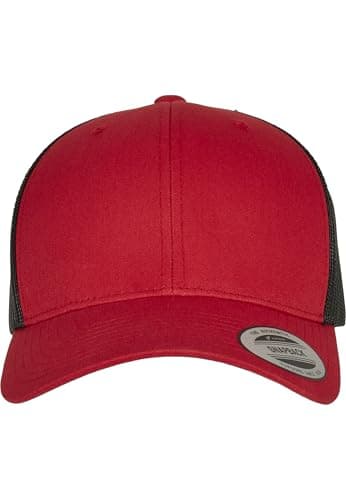 Image of Flexfit Retro Trucker 2-Tone Baseball Cap, red/Black, One Size
