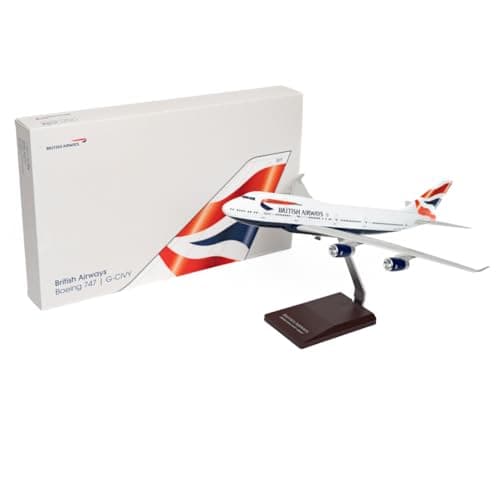 Image of AeroClix British Airways Model Plane Boeing 747-400 with G-CIVY registration in 1/200 scale, 37 cm long plastic model plane