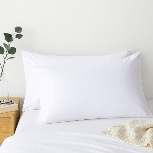 Image of Comfort Beddings 2 Pack Pillowcases – 56x79cm Extra Wide Pillow Covers – 100% Egyptian Cotton – 800 Thread Count – White Extra Large Pillow Cases with Envelope Closure – Size 22"x31"