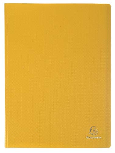 Image of Exacompta - Ref 85109E - Soft PP Display Book - Suitable for A4 Documents, Made from Polypropylene, Lightweight, 100 Pockets, 200 Viewing Pages - Yellow Cover